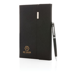 Set carnets A5 + stylo Swiss Peak entreprise Noir