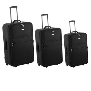 Set of 3 luggages red expendable Noir
