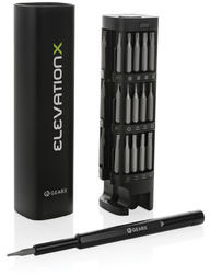 Set tournevis 46 pcs alu recyclé RCS Gear X publicitaire Noir