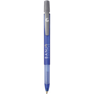 Stylo BIC® publicitaire | BIC® Media Clic Grip Bille Bleu foncé frost