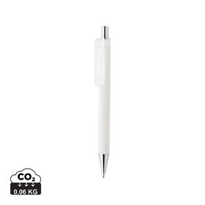 Stylo finition gomme publicitaire | X8 Blanc