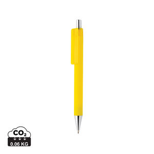 Stylo finition gomme publicitaire | X8 Jaune