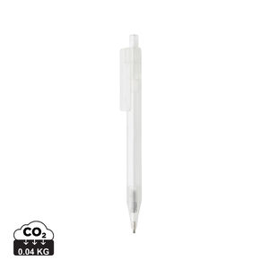 Stylo transparent rPET publicitaire | X8 Blanc