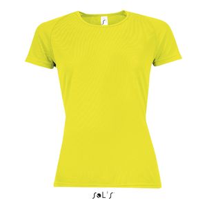 T-shirt de sport publicitaire | Sporty F Jaune fluo