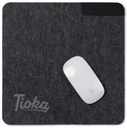 Tapis de souris feutre recyclé GRS Albon personnalisé Noir