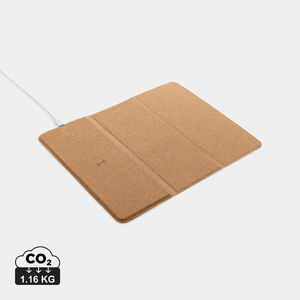 Tapis de souris avec chargeur sans fil publicitaire Marron