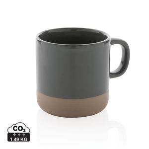 Tasse céramique émaillée 360 ml publicitaire Gris