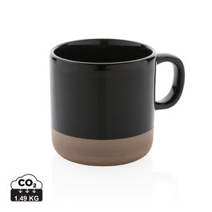 Tasse céramique émaillée 360 ml publicitaire Noir