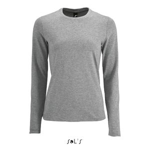 Tee-shirt publicitaire | Imperial LSL F Gris chiné