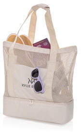 Tote bag isotherme 2-en-1 rPET AWARE™ Iqlo personnalisable Beige