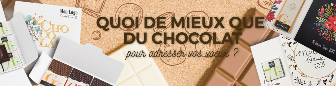 Carte de Voeux 3 Chocolats Personnalisable Entreprise avec Logo et