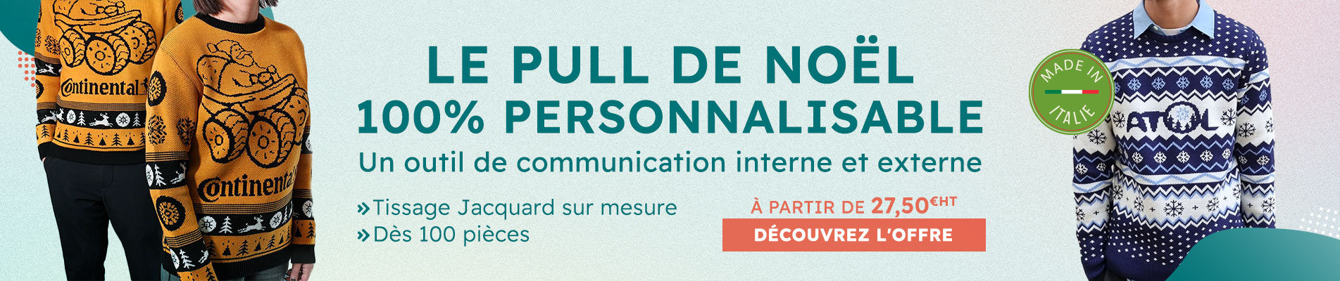Pull de Noël personnalisé pour entreprise